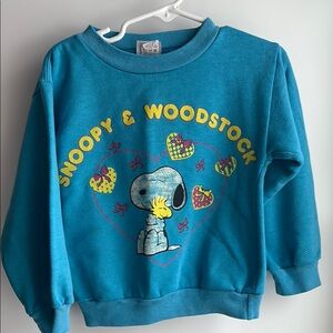 Snoopy & Woodstock Kids Blue Vintage Sweatshirt
